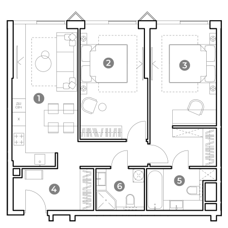 2-Комнатные квартиры