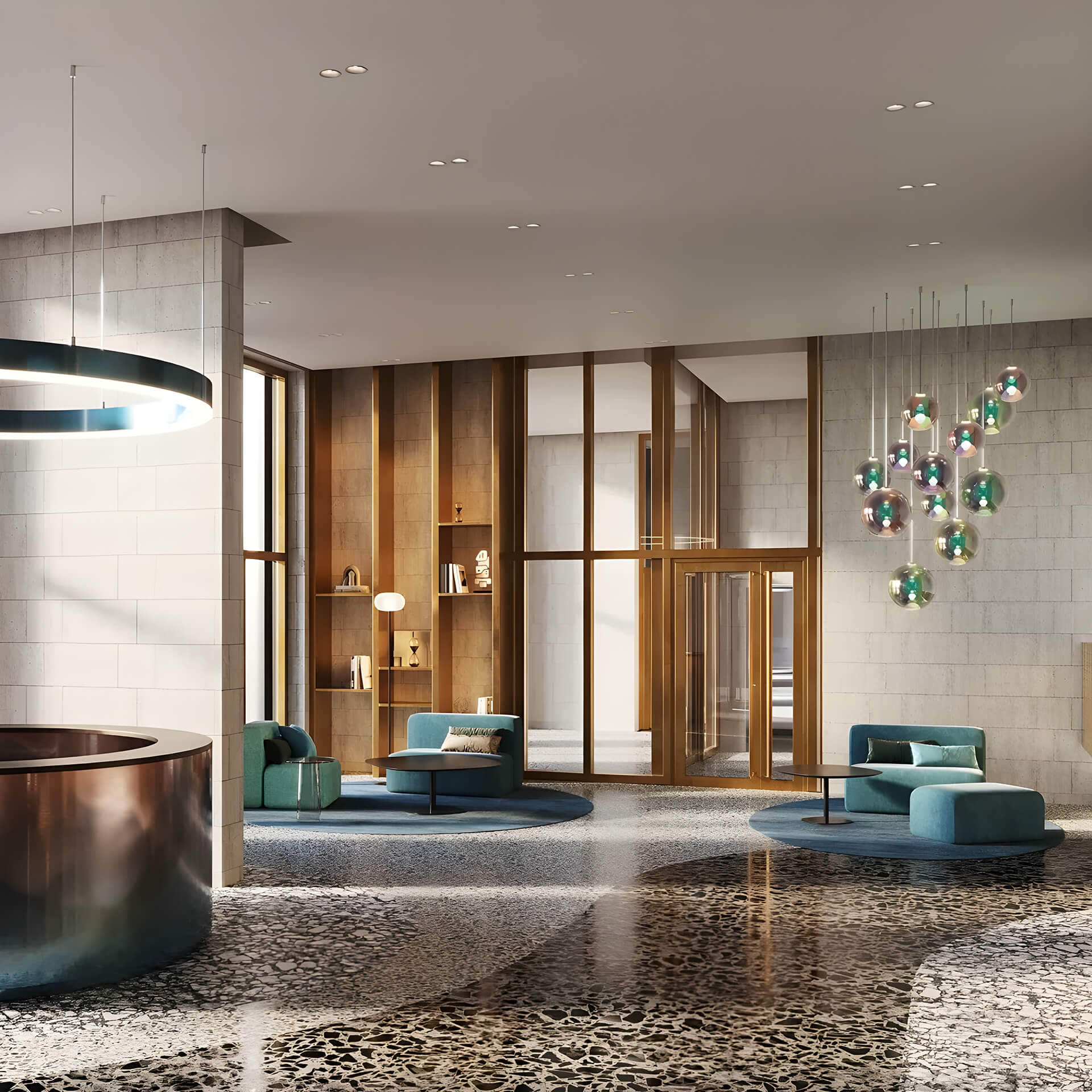 Лобби и входная группа жилого комплекса